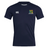 Navy blue short-sleeved Takoma Touch Rugby Club Dry Tee by Canterbury with a white logo on the right chest and a colorful rugby club crest on the left chest.