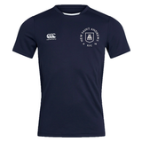 The New Saint Andrews College Club Dry Tee by EMB Canterbury is a navy blue short-sleeve athletic shirt featuring a white Canterbury logo and the “New Saint Andrews RFC” crest on the chest. Made with Vapodri Technology, this Club Dry T-Shirt offers breathable comfort to keep you cool during intense workouts.