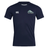 Navy blue short-sleeved University of New Hampshire Club Dry Tee by Canterbury featuring a wildcat rugby team logo and the text “Men’s Rugby.”