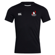 The Rugby Michigan Referee Society Club Dry Tee by EMB Canterbury is a black tee that showcases the "Rugby Michigan" logo on the right chest and the Canterbury logo on the left. Featuring Vapodri Technology, it provides a breathable fit for optimal comfort both on and off the field.