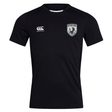 The South Orange County Raptors Club Dry Tee by EMB Canterbury is a black, short-sleeved athletic shirt featuring the Canterbury logo and a chest crest with an eagle and text. Incorporating Vapodri Technology, this breathable workout tee keeps you cool and comfortable during intense training sessions.