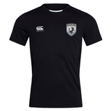The South Orange County Raptors Club Dry Tee by EMB Canterbury is a black, short-sleeved athletic shirt featuring the Canterbury logo and a chest crest with an eagle and text. Incorporating Vapodri Technology, this breathable workout tee keeps you cool and comfortable during intense training sessions.