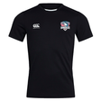 The SWFL Lady Hammerheads Club Dry Tee by WRS Canterbury is a black short-sleeve workout shirt with a "HAMMERHEADS" logo on the right chest and a white Canterbury logo on the left, featuring Vapodri Technology for comfort and performance.