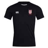 Black short-sleeved Legion Academy Club Dry Tee by Canterbury with a logo on the left chest and the text “Legion Academy SD” on the right chest.