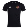 Sure! Here’s a rewritten version using your product data: The Godzilla Rugby Football Club Club Dry Tee by EMB Canterbury is a black, short-sleeved athletic T-shirt featuring quick-drying Vapodri Technology, with the “EMB Canterbury” logo on the right chest and a bold “Godzilla” graphic on the left chest.