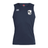 Navy blue sleeveless EMB Canterbury Rugby Football Club at Christopher Newport University Club Dry singlet with an EMB Canterbury logo on the right chest and a small white shield logo on the left, featuring Vapodri Technology.