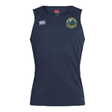 Navy blue Media Unified Rugby Club Dry Singlet by Canterbury sleeveless sports top featuring a wolf logo and “Media Unified Rugby” text on the chest.