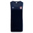 The Montgomery Bucks Griffins Club Dry Singlet by EMB Canterbury is a sleeveless navy top with Vapodri Technology, featuring the Canterbury logo on the right chest and a red/white lion crest on the left—ideal for peak athletic performance.