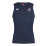 Navy blue SUNY Maritime Men’s Rugby Club Dry Singlet by Canterbury featuring a rugby club logo on the chest.