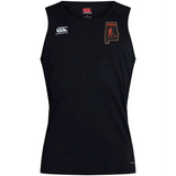 Black Aging Alabama Rugby Players Club Dry Singlet by Canterbury featuring an Alabama state silhouette logo with a graphic of a person in a hat and the letters “FARP”.