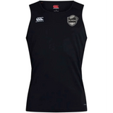 Black ICRON Club Dry Singlet by Canterbury athletic singlet with a team crest on the chest.