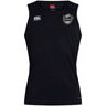 Black ICRON Club Dry Singlet by Canterbury athletic singlet with a team crest on the chest.