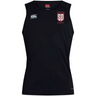Black Legion Academy Club Dry Singlet by Canterbury with a white logo on the right chest and a red and white “Legion Academy” crest on the left chest.