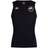 Sleeveless black athletic shirt crafted with Vapodri Technology, featuring the EMB Canterbury logo on the right chest and a round floral emblem with pink flowers on the left chest. The Society of Iowa Rugby Referees Club Dry Singlet by Canterbury is a premium choice for those seeking high-quality athletic gear that combines comfort and style.