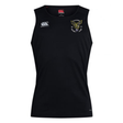 Experience ultimate performance in the Hornets Rugby Club 1977 Club Dry Singlet by Canterbury. This sleek black, sleeveless athletic jersey is made with high-performance Vapodri Technology for maximum comfort. It features a white EMB Canterbury logo on the right chest and an embroidered yellow and black badge on the left reading "Hornets Rugby Club 1977." Elevate your athletic wardrobe with this essential piece of gear.