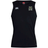 The Lewis County Elks Club Dry Singlet by Canterbury is a black sleeveless athletic tank top featuring Vapodri Technology for superior moisture management. It displays a small white EMB Canterbury logo on the right chest and the Elks team logo on the left chest—a high-performance piece of athletic gear ideal for training or game day.
