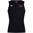 Introducing the Santa Rosa Youth Rugby Club Dry Singlet by EMB Canterbury—a black, sleeveless athletic shirt designed with Canterbury’s Club Dry singlet style and enhanced with Vapodri Technology for superior moisture management. Featuring the Canterbury logo along with “Santa Rosa Youth Rugby” text and emblem on the left chest, this singlet is ideal athletic gear for dedicated players.