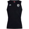 The South Orange County Raptors Club Dry Singlet by EMB Canterbury is a sleeveless black sports jersey featuring the Canterbury logo on the right chest and a crest with a bird and shield on the left chest. Engineered for performance, this singlet incorporates Vapodri Technology to keep you cool and comfortable during intense training sessions—making it ideal for athletic gear enthusiasts.