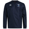The Christian Brothers Academy Rugby Club Vaposhield Contact Top by EMB Canterbury features a navy blue design with "CBA Rugby" text and logo on the chest. Made of micro diamond ripstop fabric, it has long sleeves, a round neckline, and water repellent technology.