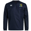 Navy blue long-sleeved Takoma Touch Rugby Club Vaposhield Contact Top by Canterbury with a crest featuring a green rooster on the left chest.