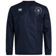 The New Saint Andrews College Club Vaposhield Contact Top by EMB Canterbury is a navy long-sleeve athletic pullover featuring the white “New Saint Andrews RFC” and crest on the left chest, the Canterbury logo on the right chest, and advanced Vaposhield technology for superior water resistance—shown against a white background.