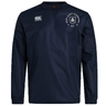 The New Saint Andrews College Club Vaposhield Contact Top by EMB Canterbury is a navy long-sleeve athletic pullover featuring the white “New Saint Andrews RFC” and crest on the left chest, the Canterbury logo on the right chest, and advanced Vaposhield technology for superior water resistance—shown against a white background.