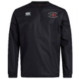 The Santa Rosa Youth Rugby Club Vaposhield Contact Top by EMB Canterbury is a black long-sleeve athletic pullover featuring the Canterbury logo, “Santa Rosa Youth Rugby” text, and a red rose emblem on the left chest. Designed with Vaposhield technology, this custom rugby top delivers enhanced comfort and performance both on and off the field.
