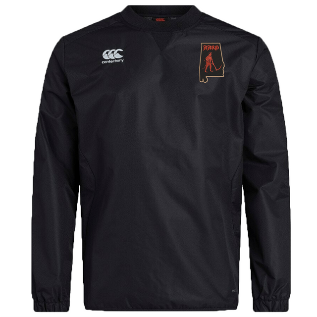 Aging Alabama Rugby Players Club Vaposhield Contact Top by Canterbury featuring an Alabama state outline logo with a reaper figure on the chest.
