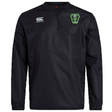Black long-sleeved Rock Rugby Club Vaposhield Contact Top by Canterbury, featuring a green Rock Rugby Lions club emblem on the chest.
