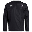 The Cypress Warriors Men's Rugby Club Vaposhield Contact Top by EMB Canterbury is a black long-sleeve top with the Canterbury logo on the right chest and a stylized bird emblem with text on the left.