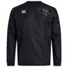 The Cypress Warriors Men's Rugby Club Vaposhield Contact Top by EMB Canterbury is a black long-sleeve top with the Canterbury logo on the right chest and a stylized bird emblem with text on the left.