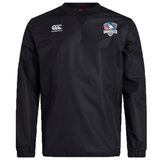 The SWFL Lady Hammerheads Club Vaposhield Contact Top by WRS Canterbury is a black, water-repellent long-sleeve training shirt with the team logo—ideal for rugby club sessions.