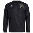 Lewis County Elks Club Vaposhield Contact Top by Canterbury—a black long-sleeve athletic pullover from EMB Canterbury, featuring “Canterbury” and “Elks” logos on the chest, custom-designed as rugby gear and shown against a white background.