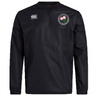 Introducing the Society of Iowa Rugby Referees Club Vaposhield Contact Top by EMB Canterbury—a black long-sleeve top featuring Vaposhield technology, with the white Canterbury logo on the right chest and a round floral Society of Iowa Rugby Referees emblem on the left chest.