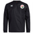 Introducing the Society of Iowa Rugby Referees Club Vaposhield Contact Top by EMB Canterbury—a black long-sleeved pullover featuring the Canterbury logo on the right chest and a red rose crest with Japanese text on the left. Designed as part of our custom rugby apparel range, this top incorporates advanced Vaposhield technology for superior water resistance and durability.