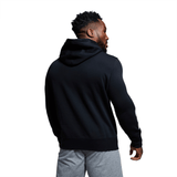 The back view of a man wearing a Canterbury Rugby Club Hoodie that has been customized.