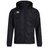 The Canterbury Club Vaposhield Full Zip Rain Jacket, a Black athletic jacket with a hood, features a white logo on the left chest and exhibits a sleek, minimalist design. Enhanced with VapoShield Technology for water resistance, it doubles as an excellent Rugby Club Rain Jacket to keep you dry in light showers.
