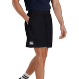 A man wearing Canterbury Club shorts and socks.