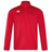 A red Canterbury Club 1/4 Zip Mid Layer Training Top with a white rugby ball on it.