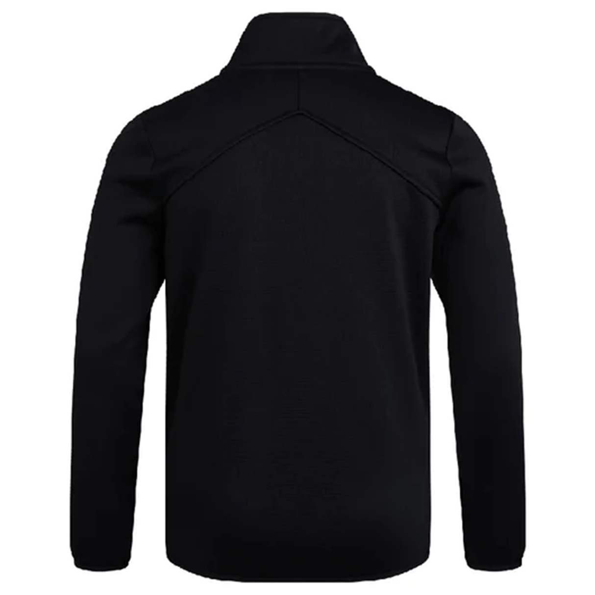 The back of a black Canterbury Club 1/4 Zip Mid Layer Training Top jacket.