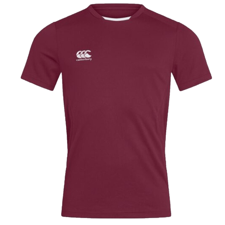 The Canterbury men's burgundy rugby t - shirt.
