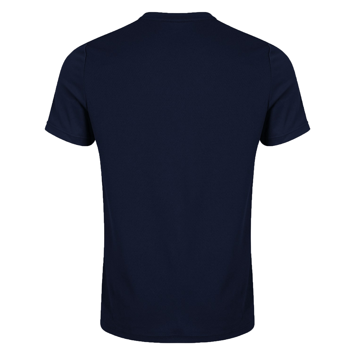 The back of a navy blue Canterbury Club Dry Tee by Canterbury polo shirt.