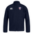 A lightweight navy blue Cincinnati Rookie Rugby Club Track Jacket by EMB Canterbury featuring the Canterbury logo on the right chest and a shield-shaped "Rookie" logo on the left chest. The jacket has a front zipper, a high collar, and is water-repellent.