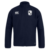 Rugby Football Club at Christopher Newport University club track jacket with a zip front, featuring the EMB Canterbury logo on the right chest and a detailed crest on the left.
