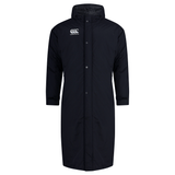 A Canterbury Club Vaposhield Subs Jacket with a hood and a white logo on it.