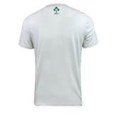 Back view of the Ireland Rugby Logo Tee by Canterbury, a plain white shirt featuring the green IRFU logo near the neckline.