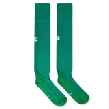 A pair of long, green Ireland 25/26 Home Socks by Canterbury with white logo details near the top, laid flat side by side on a white background.