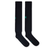 A pair of Ireland Alternate Socks by Canterbury, featuring a long black design with a subtle green logo near the calf, are shown laid flat on a white background.