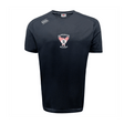 The Superior Rugby Club Tempo Vapodri T-Shirt by WRS Canterbury is a black athletic short-sleeve shirt featuring a "Superior Rugby" chest logo and CCC Canterbury logo, inspired by the Vapodri Tee for top performance.