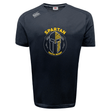 The Spartan Youth Rugby Tempo Vapodri T-Shirt by WRS Canterbury features a Spartan helmet and "SPARTAN YOUTH RUGBY" on the front, with moisture-wicking fabric to keep you cool and comfortable on and off the field.